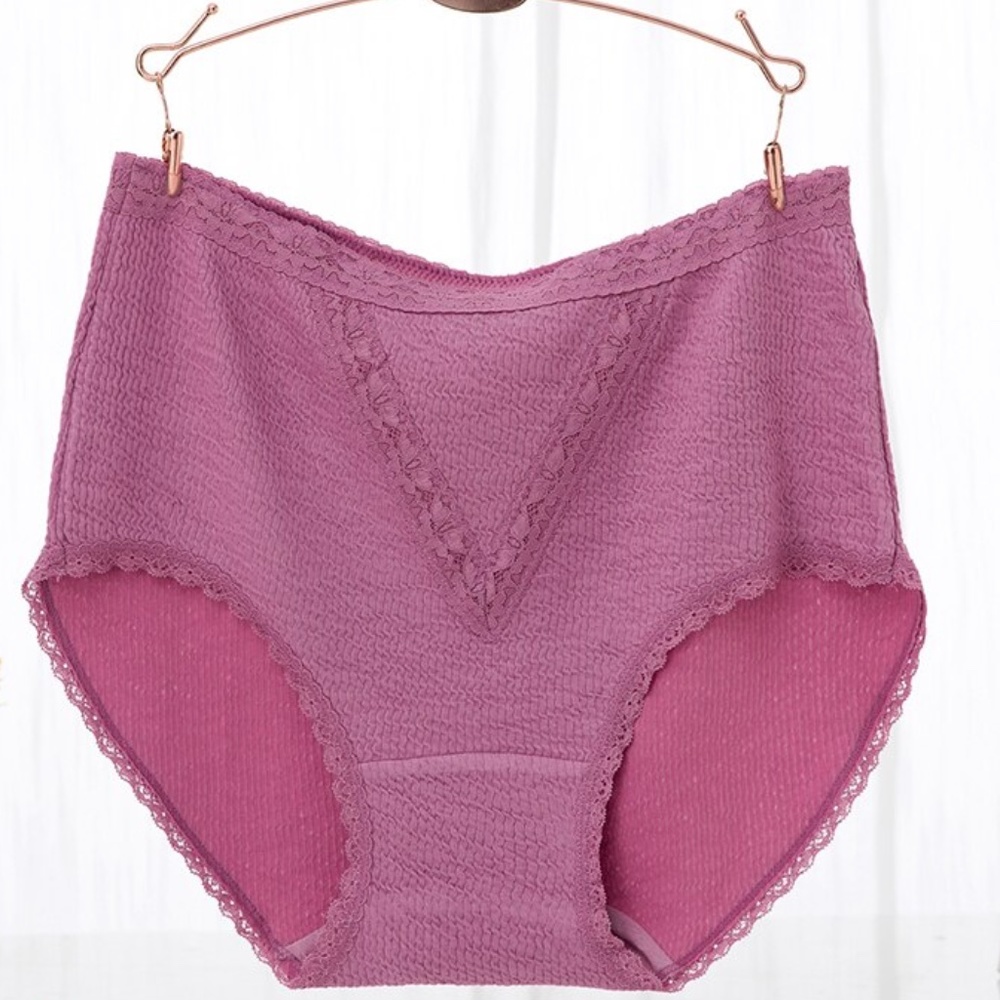 Large size Soft Bubble Cotton high waist cotton panties.